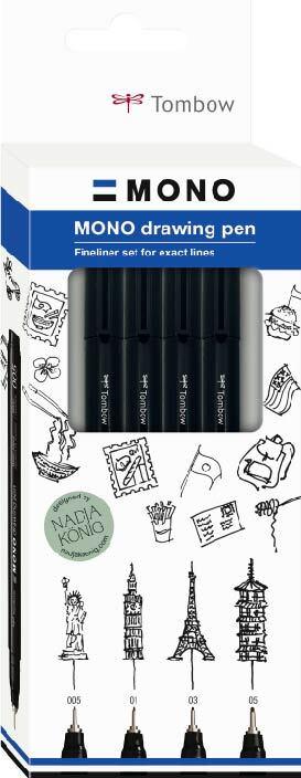 Tombow Fineliner MONO drawing set Bold (4)