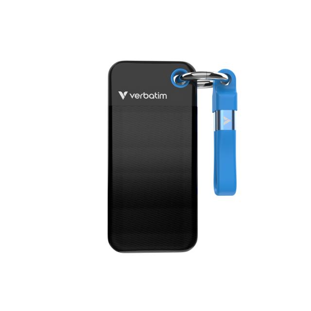 VERBATIM USB 3.2 Gen 2 2TB Pocket SSD, Sort/Blå
