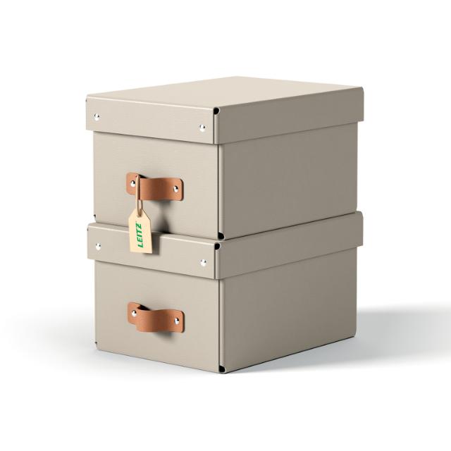 LEITZ Arkivboks Puro small gråbeige (2)