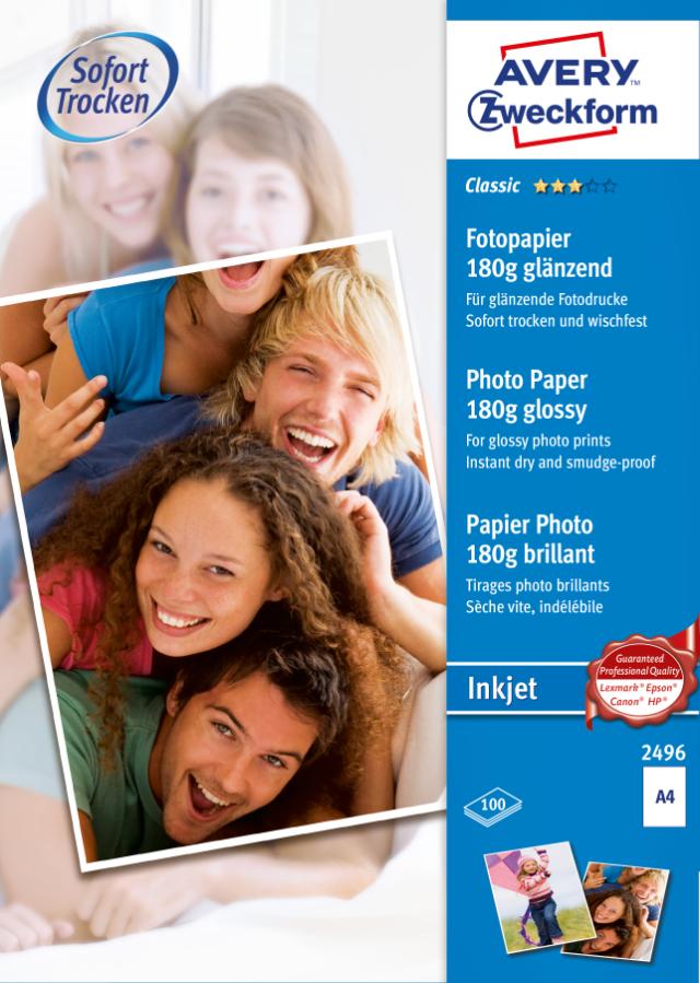 Avery Fotopapir Glossy Inkjet 180g A4 (50)