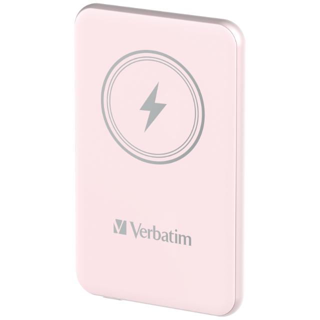 VERBATIM Power P 5000 mAh UBS-C PD 20W Trådløs 15W Rosa