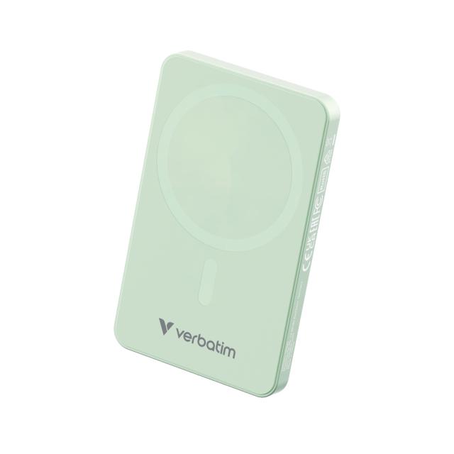VERBATIM Essentials Powerbank Magnet Wireless 5000Mah Green