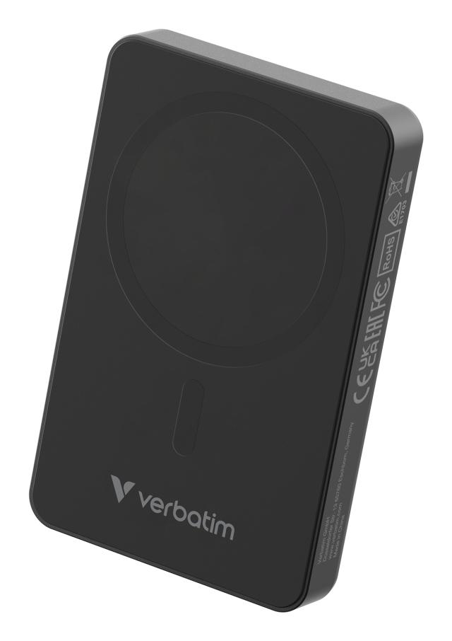 VERBATIM Essentials Powerbank Magnet Wireless 10000Mah Black