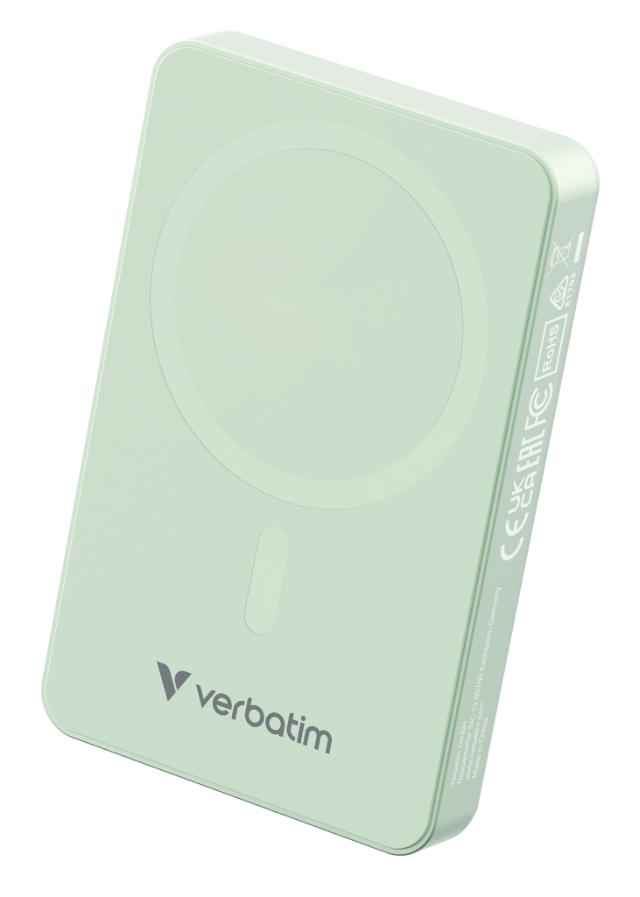 VERBATIM Essentials Powerbank Magnet Wireless 10000Mah Green