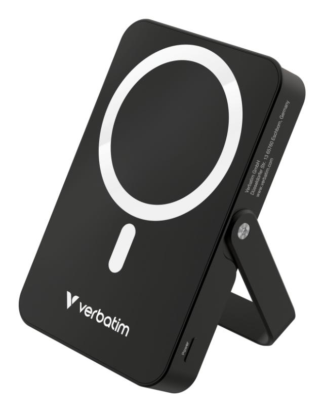 VERBATIM Powerbank Magnet WL Charging 10000Mah Glass Black