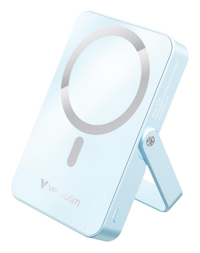 VERBATIM Powerbank Magnet WL Charging 10000Mah Glass Blue