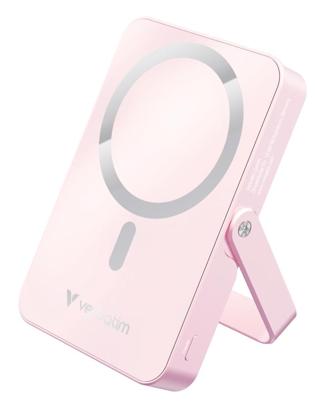 VERBATIM Powerbank Magnet WL Charging 10000Mah Glass Pink