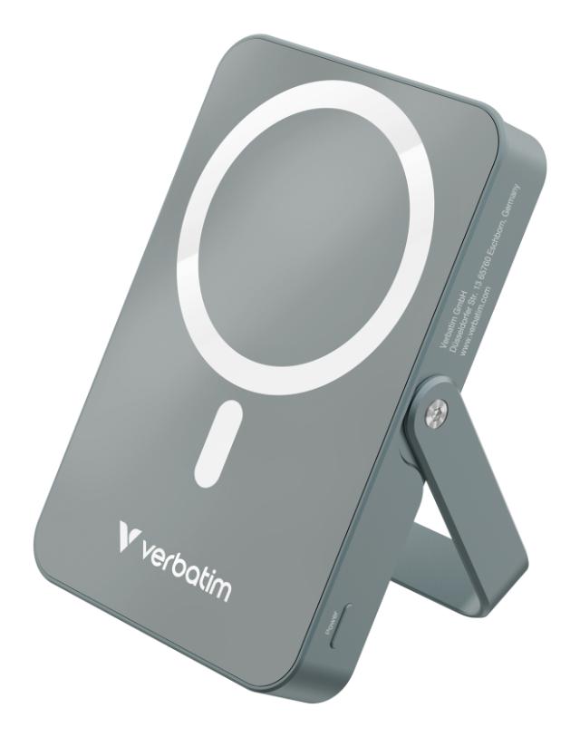 VERBATIM Powerbank Magnet WL Charging 10000Mah Glass Grey