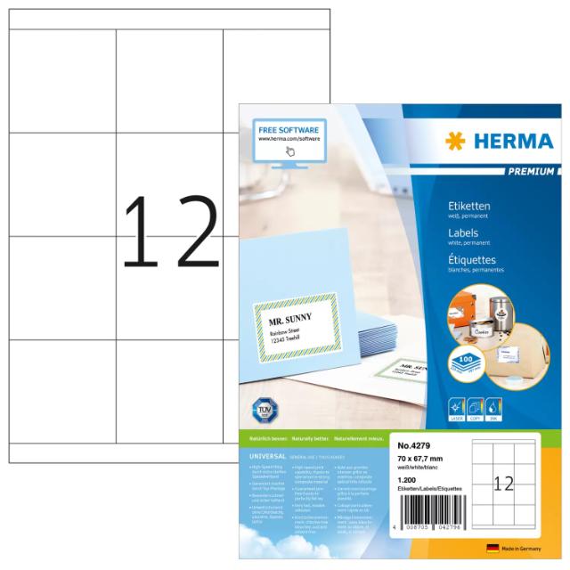 Herma Etiketter Premium 70,0x67,7 (100)