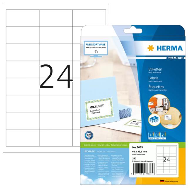 Herma Etikett Premium  A4 66,0x33,8 (10)