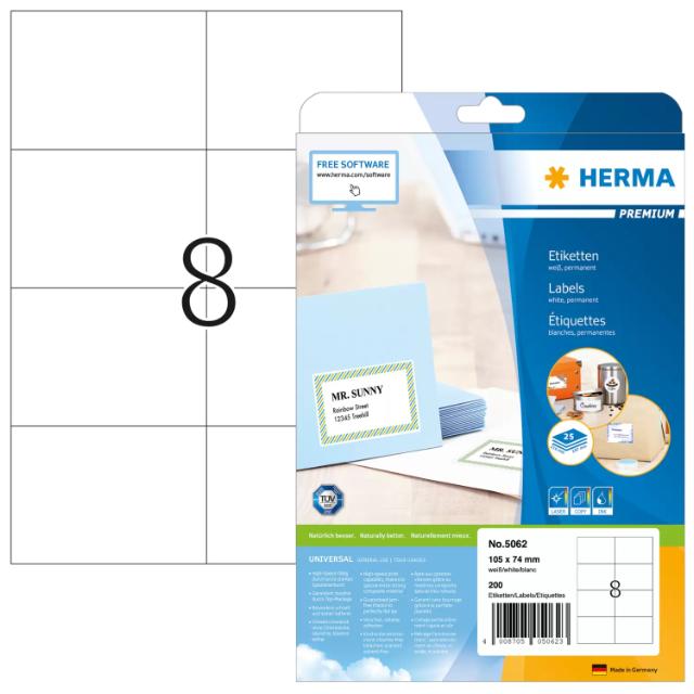 Herma Etiketter Premium A4 105x74 (25)