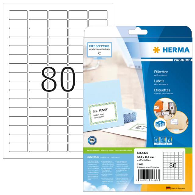 Herma Etiketter Premium A4 35,6x16,9 (2000)