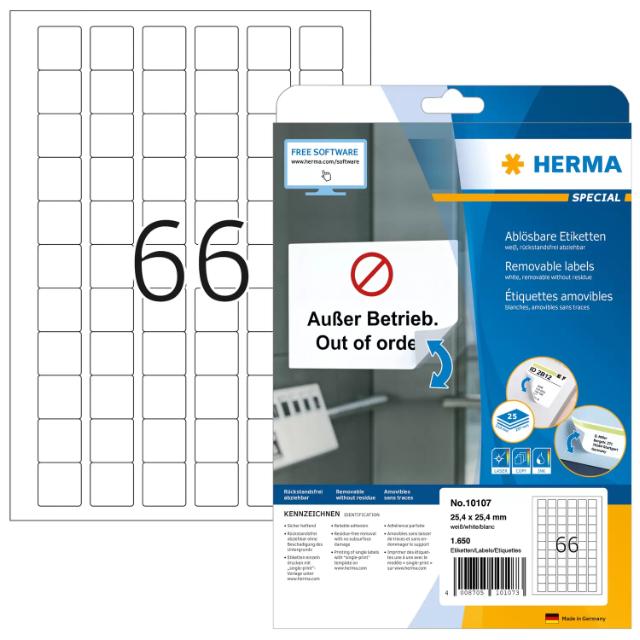 Herma Etiketter Movables 25,4x25,4 (25)