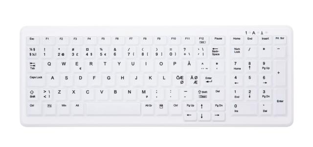 ACTIVE KEY Wireless Hygiene Compact Keyboard White Nordic