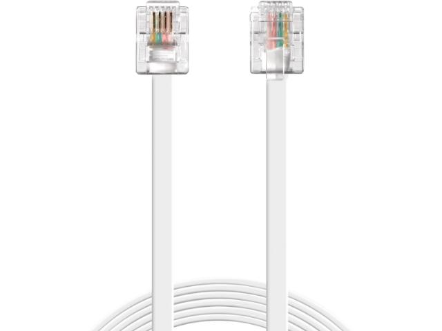 Phone Cable RJ11-RJ11, White (10m)