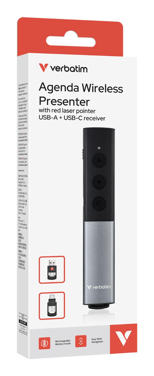 VERBATIM Agenda Wireless Presenter w/Red Laser Pointer