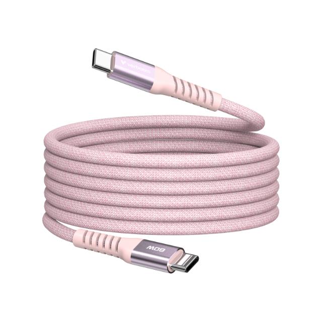 VERBATIM Sync N Charge USB C-USB C 60W Magnetic 1.2m Pink