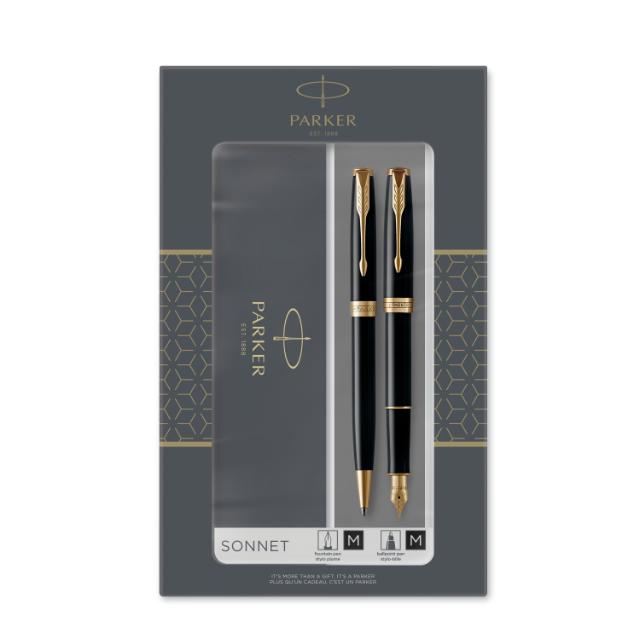 Parker Sonnet Svart GT Duosett BallPoint+FountainPen