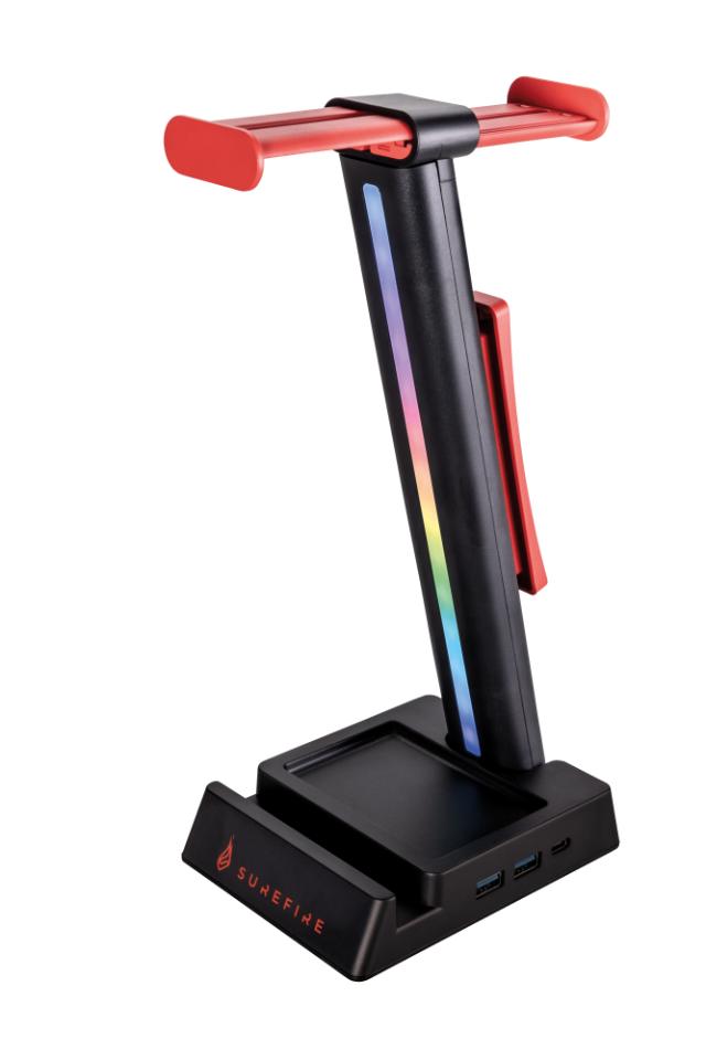 SUREFIRE Vinson N2 Dual Gaming RGB MF Headset Stand, Sort