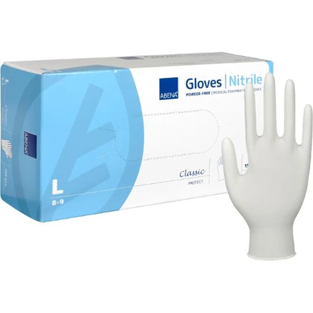 Hanske ABENA C.P nitril u/p L hvit(150)