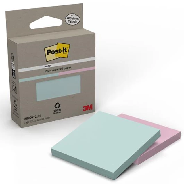Notatblokk POST-IT 76x76 resirk p/g(2)