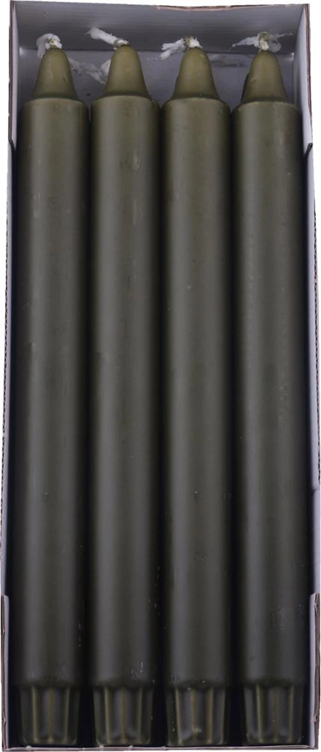 Kronelys DIANA stearin 24cm oliven (8)