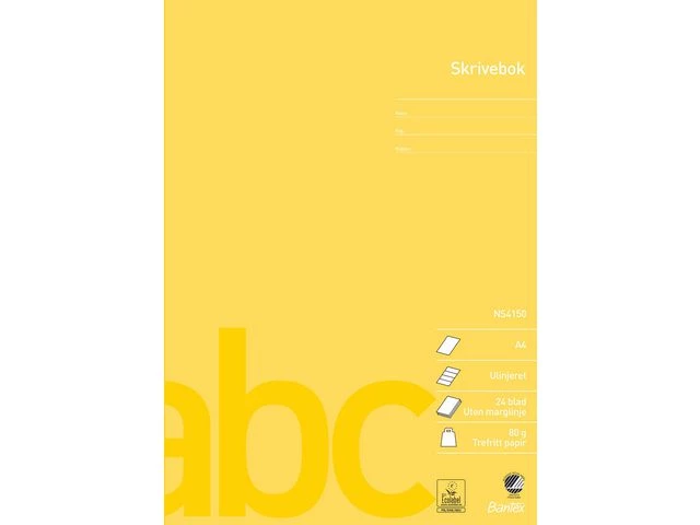 Skrivebok BANTEX A4 80g ulinjert