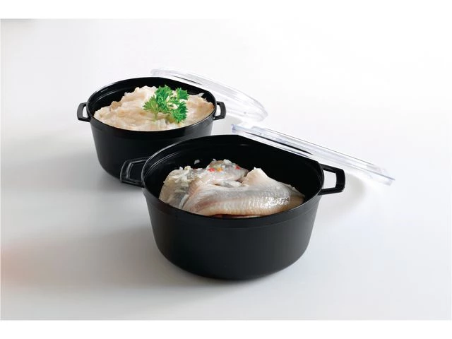 Plastgryte 0,75L med lokk sort (5)