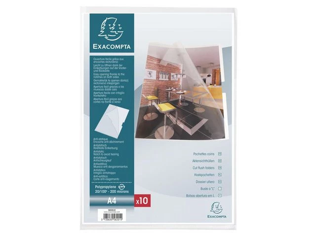 Plastomslag EXACOMPTA A4 L åpning (10)