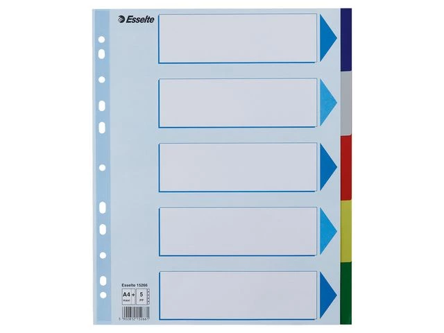 Skilleblad ESSELTE A4+ PP 5-delt 5frg