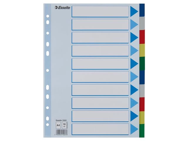 Skilleblad ESSELTE A4 PP 10-delt 5frg