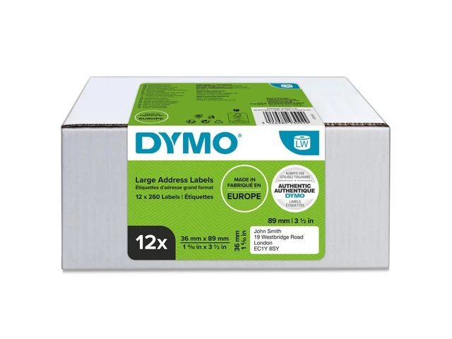 Dymo LabelWriter 36mm x 89mm std. Adresse etiketter (12 pk)