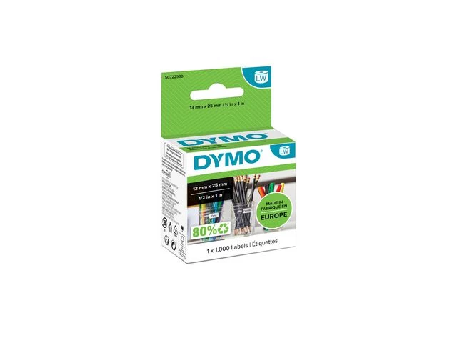 Dymo Universaletiketter 25x13 Doble Avtagbare hvite (100)