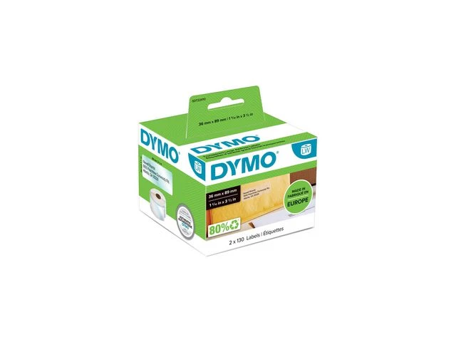 Dymo Adresseetiketter 36x89 Permanent transparante (260)
