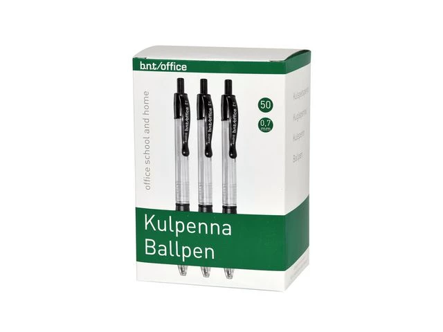 Kulepenn B.N.T 0,7mm sort (50)