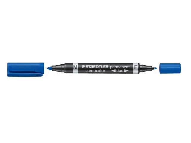 STAEDTLER Merkepenn Lumocolor DUO Perm. 0,6-1,5mm blå
