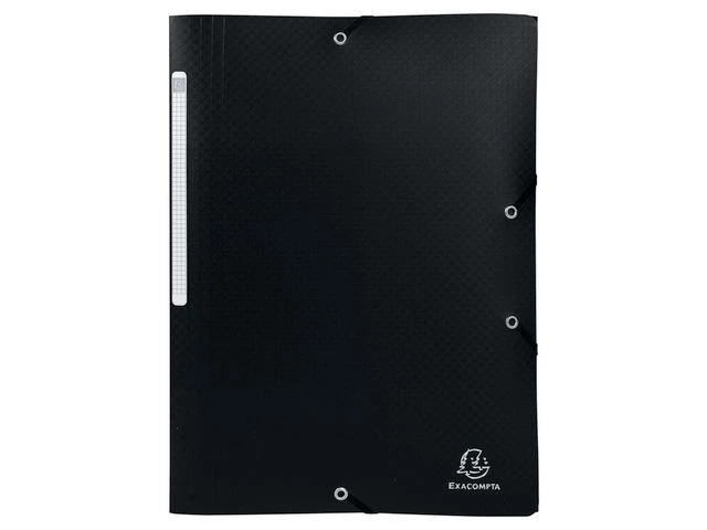 Strikkmappe EXACOMPTA A4 3 klaff sort