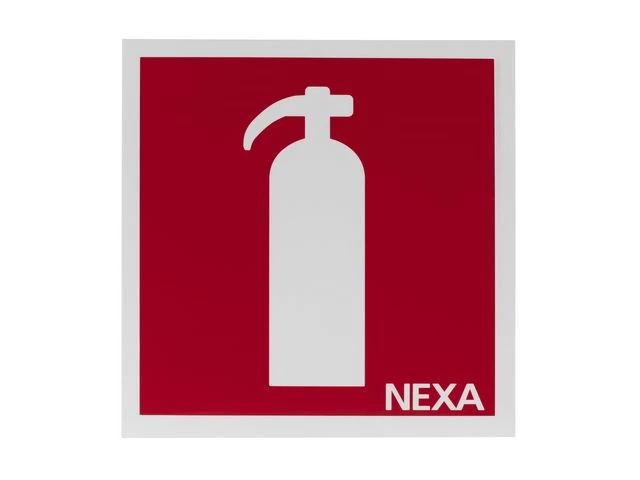 Skilt NEXA Brannslukker 20x20cm rød