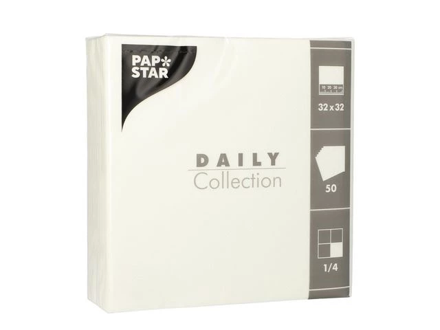 Serviett DAILY 2L 32x32cm hvit (50)