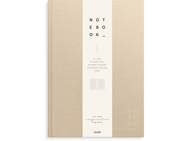 Skrivebok BURDE A4 linjer beige