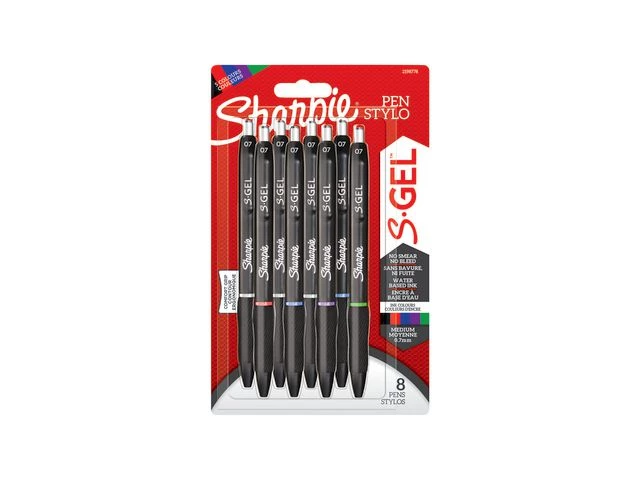 Sharpie Geléblekkpenn S-Gel 0,7 hvit blist ass (8)