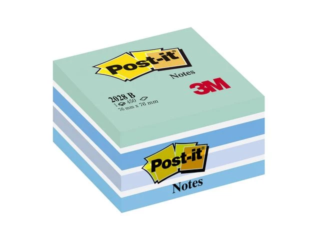 Post-it Klistrelapper 76x76 kubeblokk pastellblå