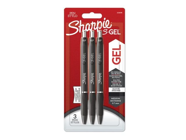 Sharpie Geléblekkpenn S-Gel 0,7 svart blist (3)