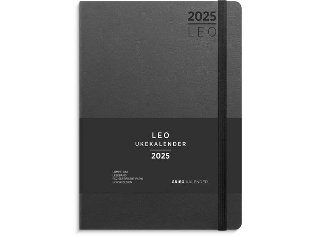Ukekalender GRIEG Leo A5 Lite 2025 sort