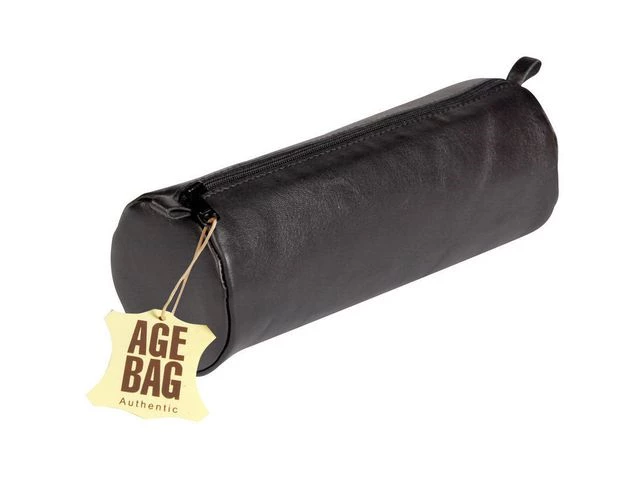 Pennal AGE BAG Ø8x22 cm skinn sort