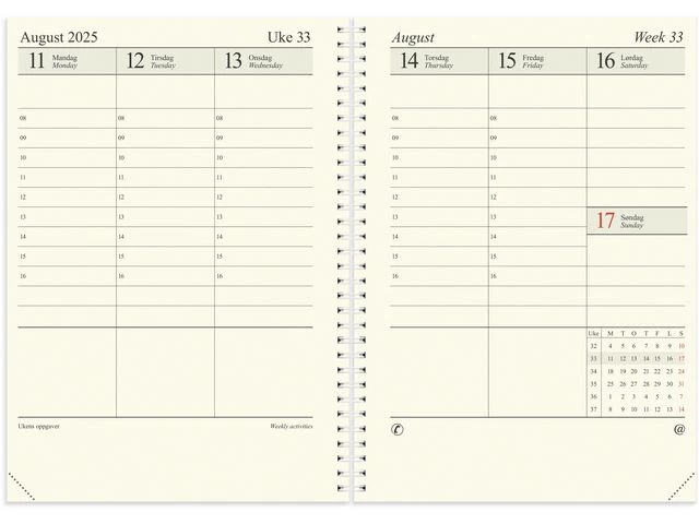 Sjefskalender GRIEG A4 2025 refill