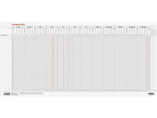 Ferieplan GRIEG 2025