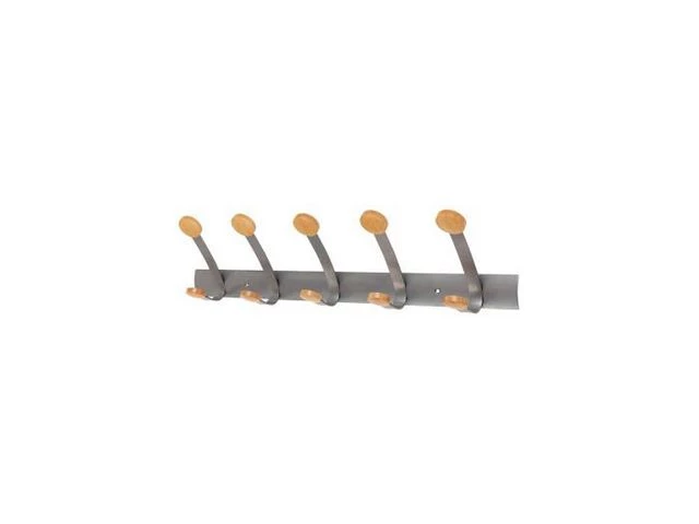 Klesknagg ALBA 5 kroker 75cm tre/metall