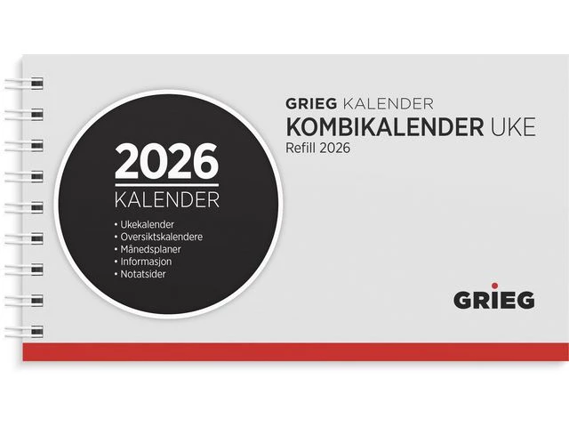 Kombikalender GRIEG 2026 spiral
