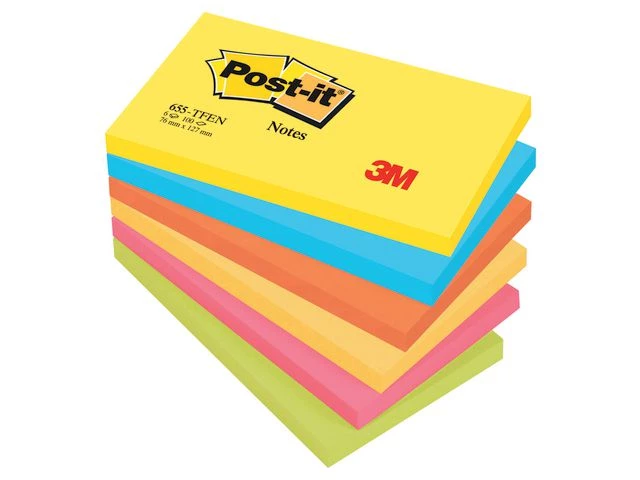 Post-it Klistrelapper 76x127 Energetic (6)